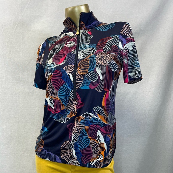 Anatomie Multicolor Leaf Print Top - Picture 1 of 3